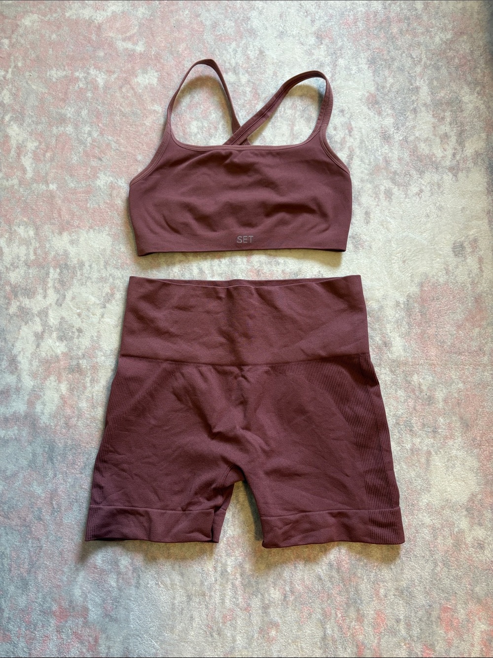SET Active Seamless High-Waist Bike Shorts and Sports Bra